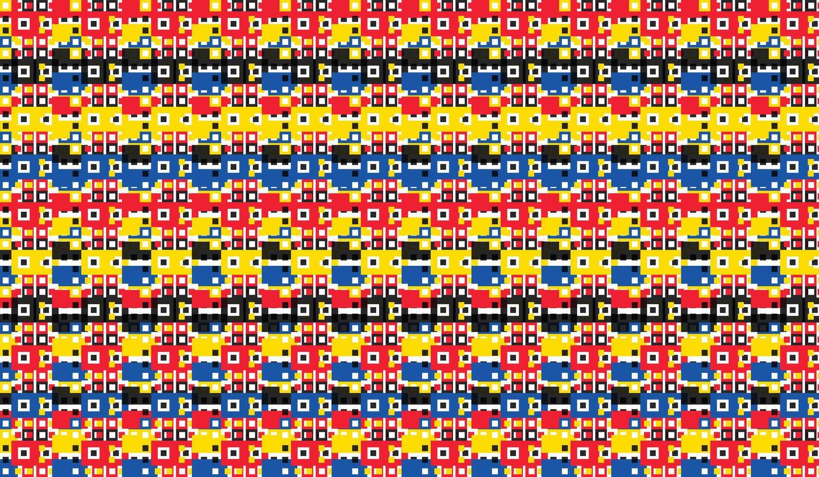 Seamless geometric pattern in red, blue, black and white, Patterns of Inspiration Exploring Background Design, vector
