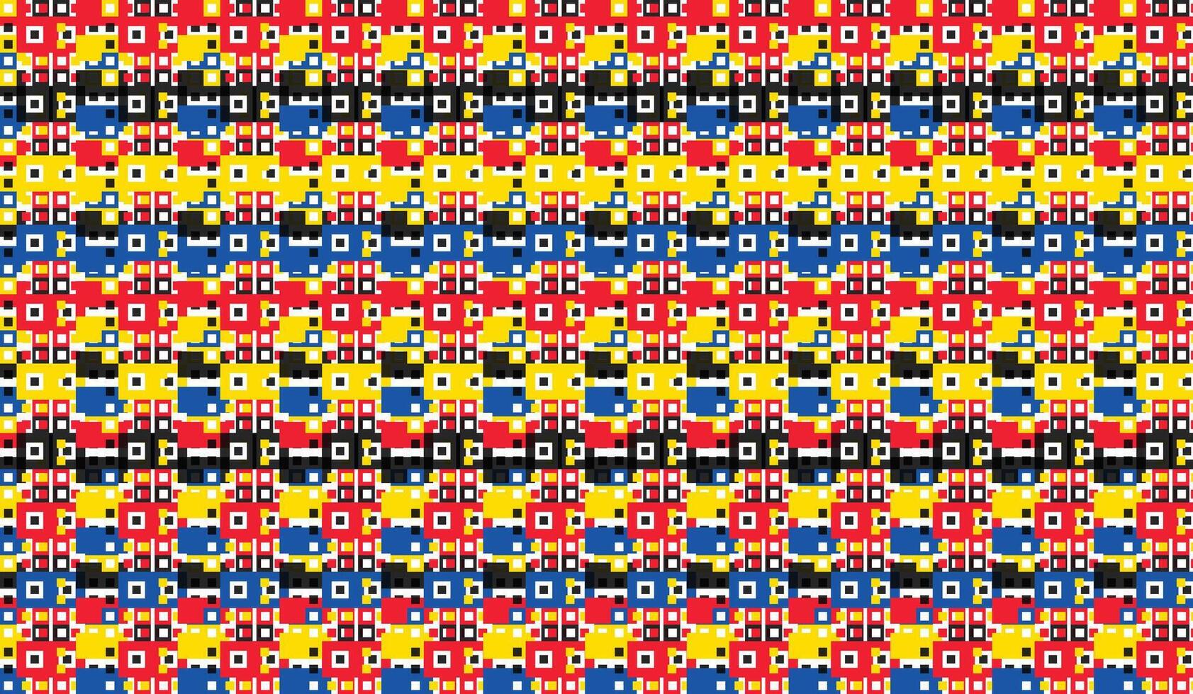 Seamless geometric pattern in red, blue, black and white, Patterns of Inspiration Exploring Background Design, vector