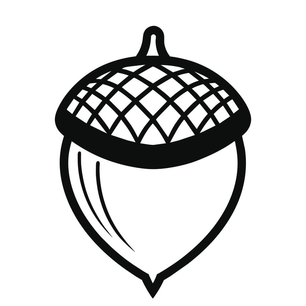 Acorn line art design vector