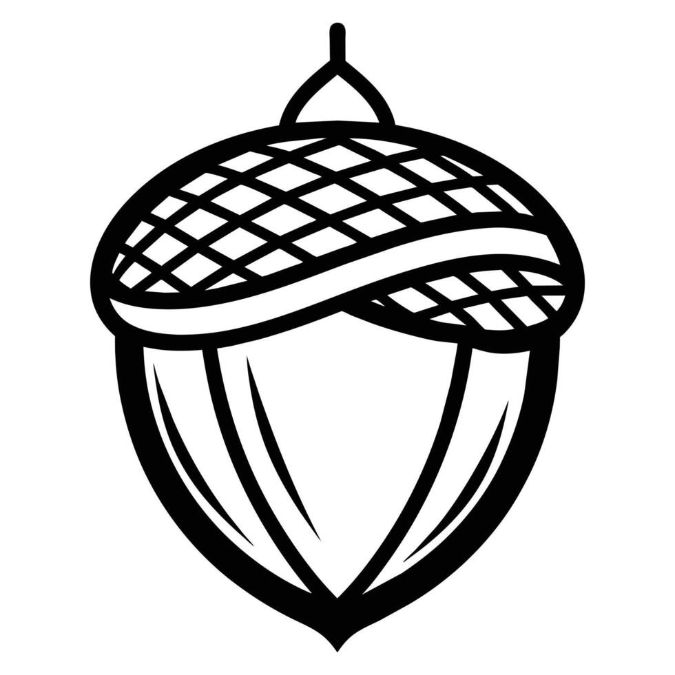 Acorn line art design vector