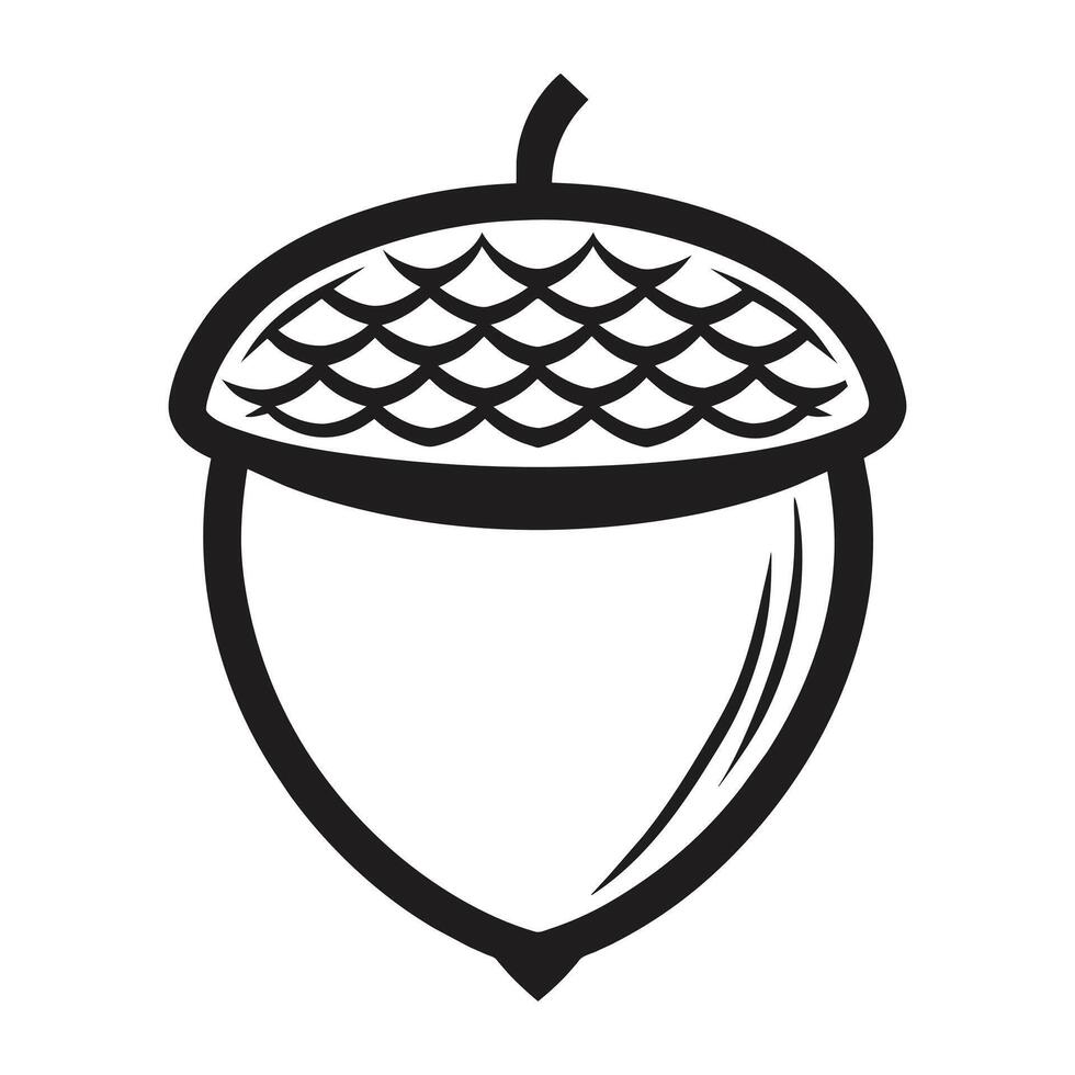 Acorn line art design vector