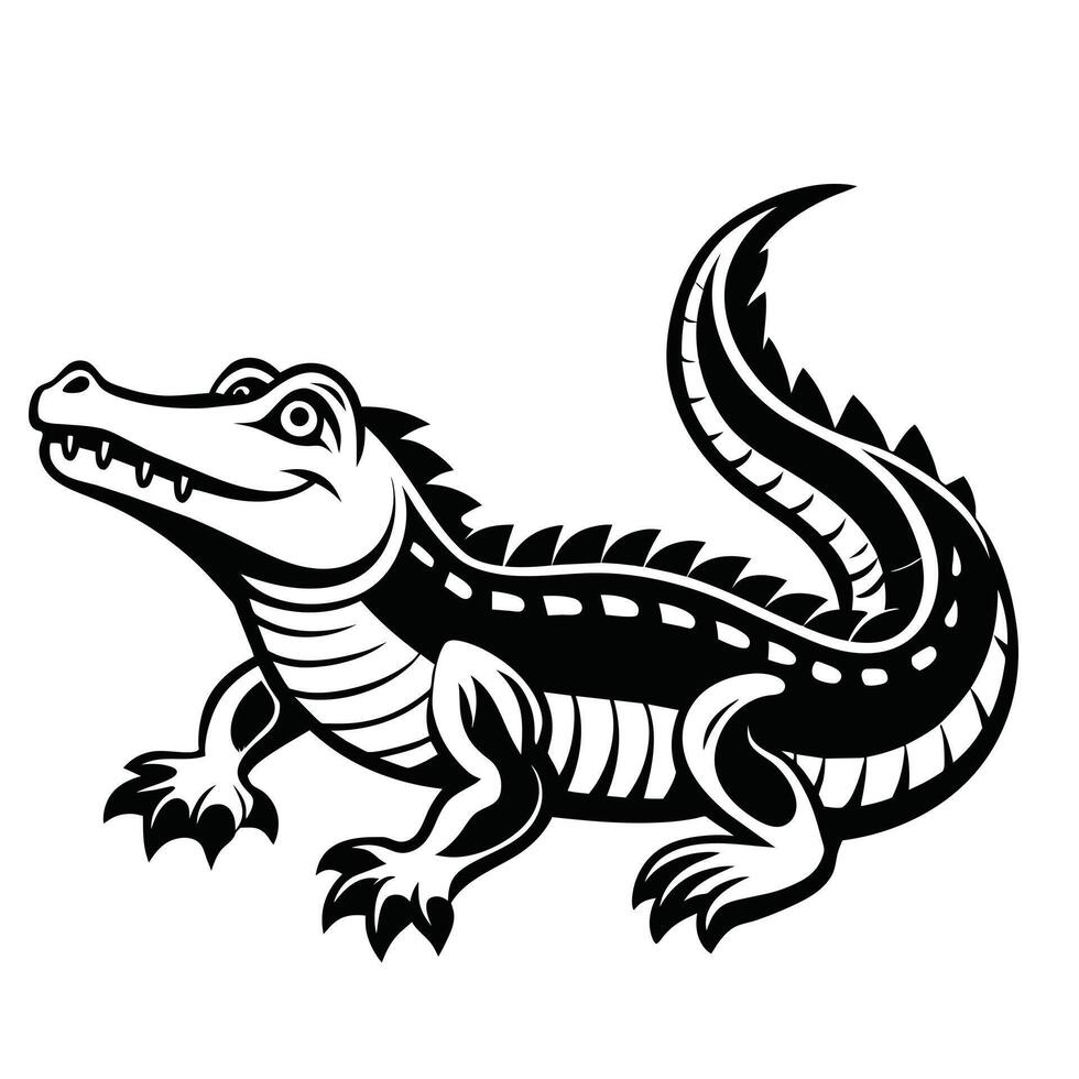 Alligator line art design ,graphic resource vector