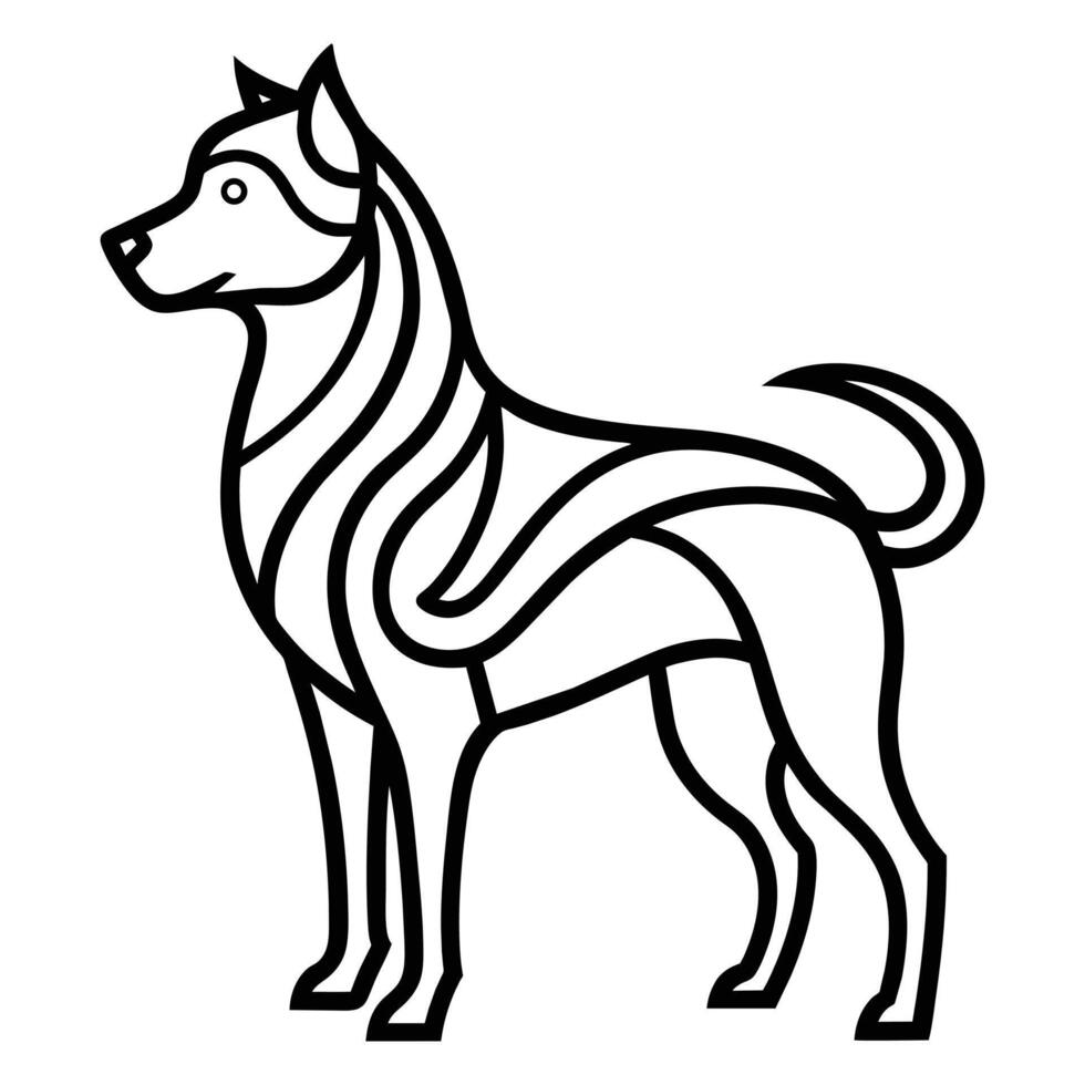 dog line art design ,graphic resource vector