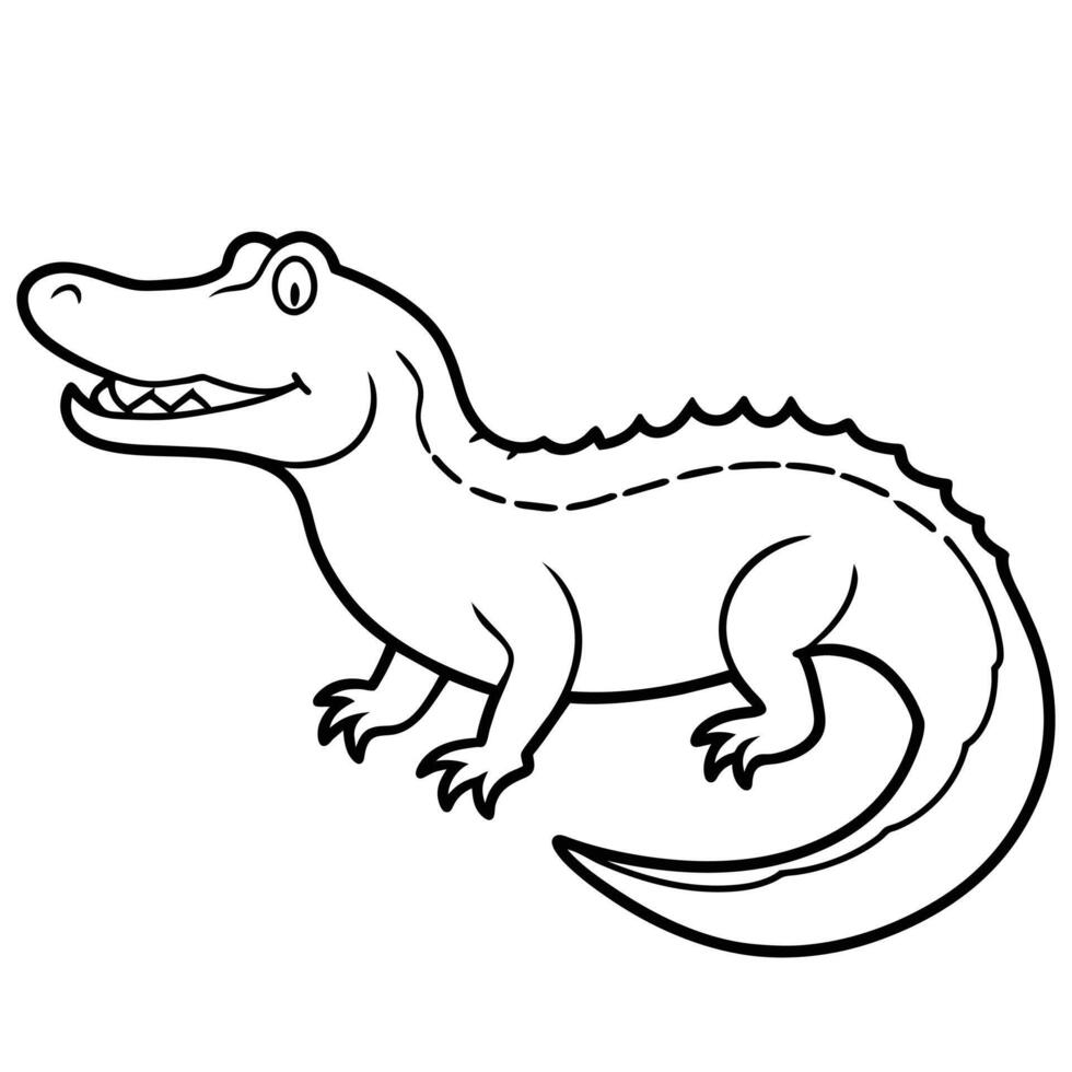Alligator line art design ,graphic resource vector