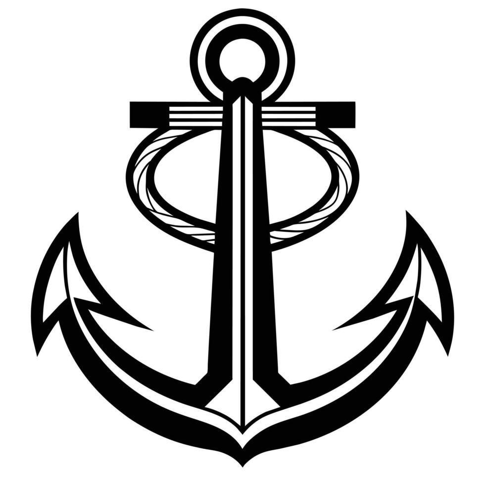 Anchor line art design vector