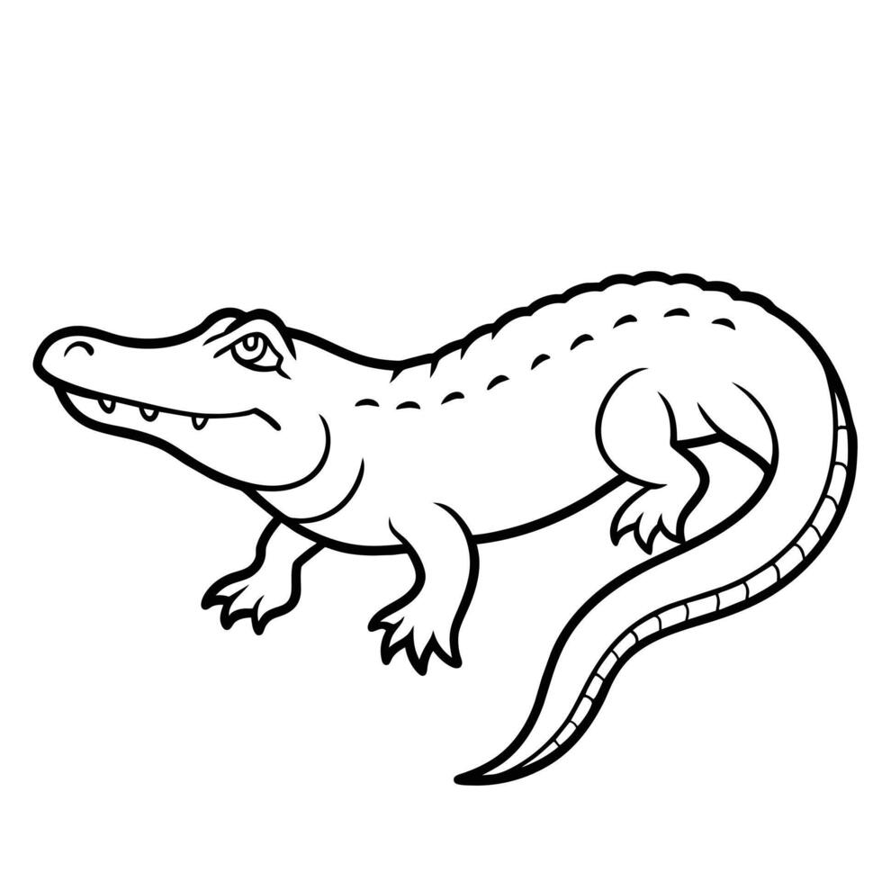 Alligator line art design ,graphic resource vector