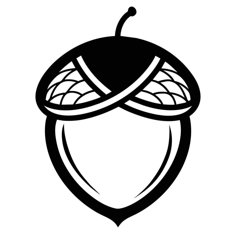 Acorn line art design vector