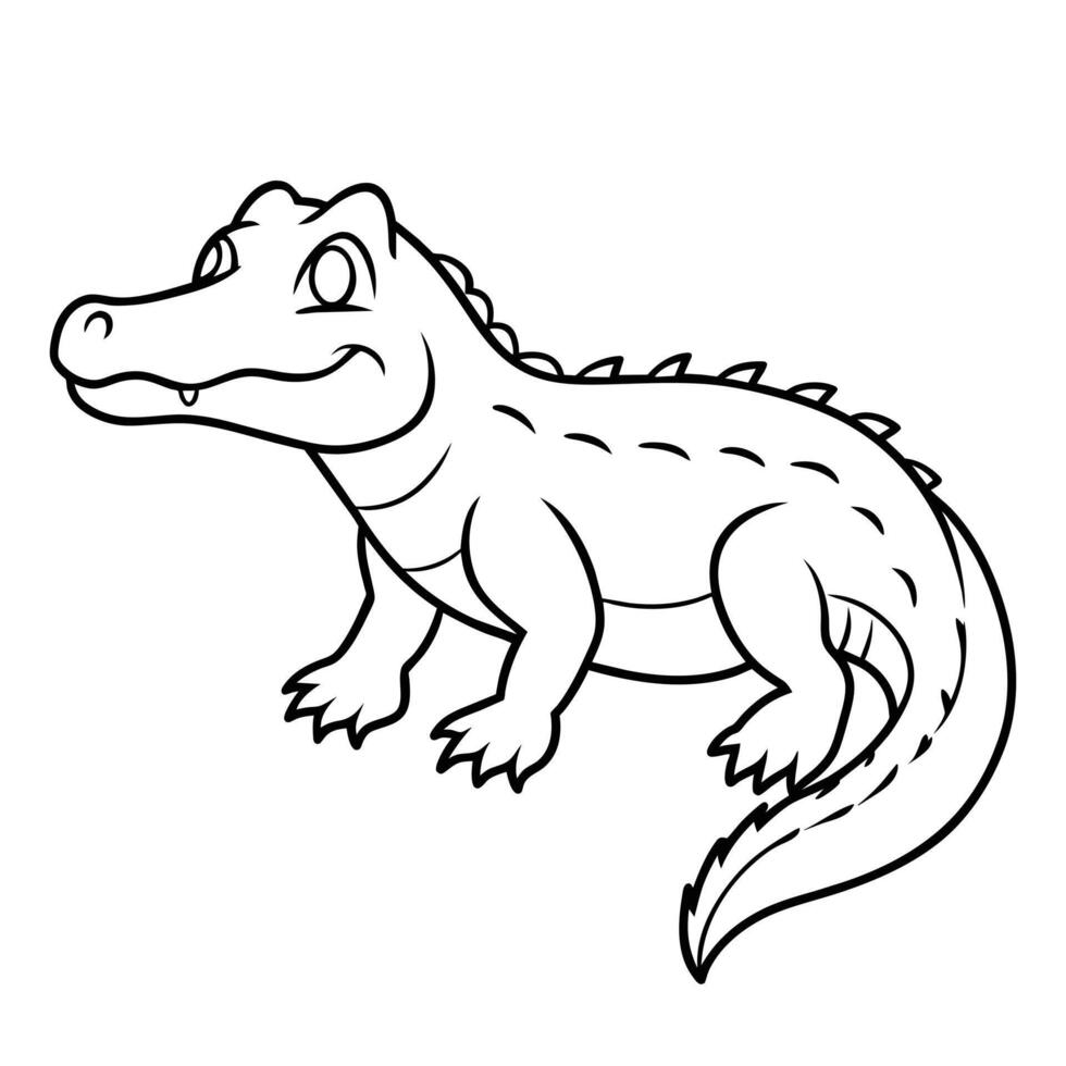 Alligator line art design ,graphic resource vector