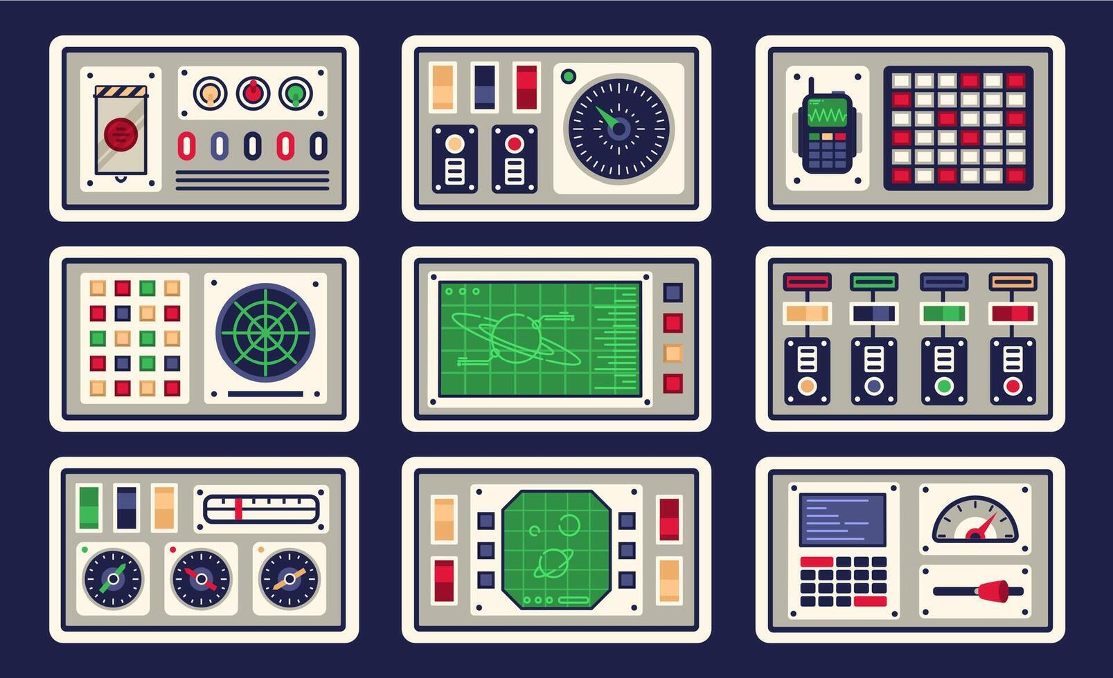 controlar panel en astronave con todas tipos de control S vector