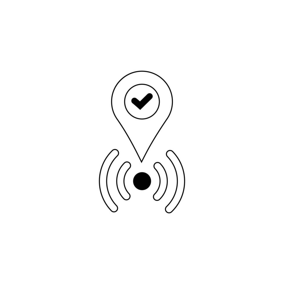 icon of simple forms of point of location vector