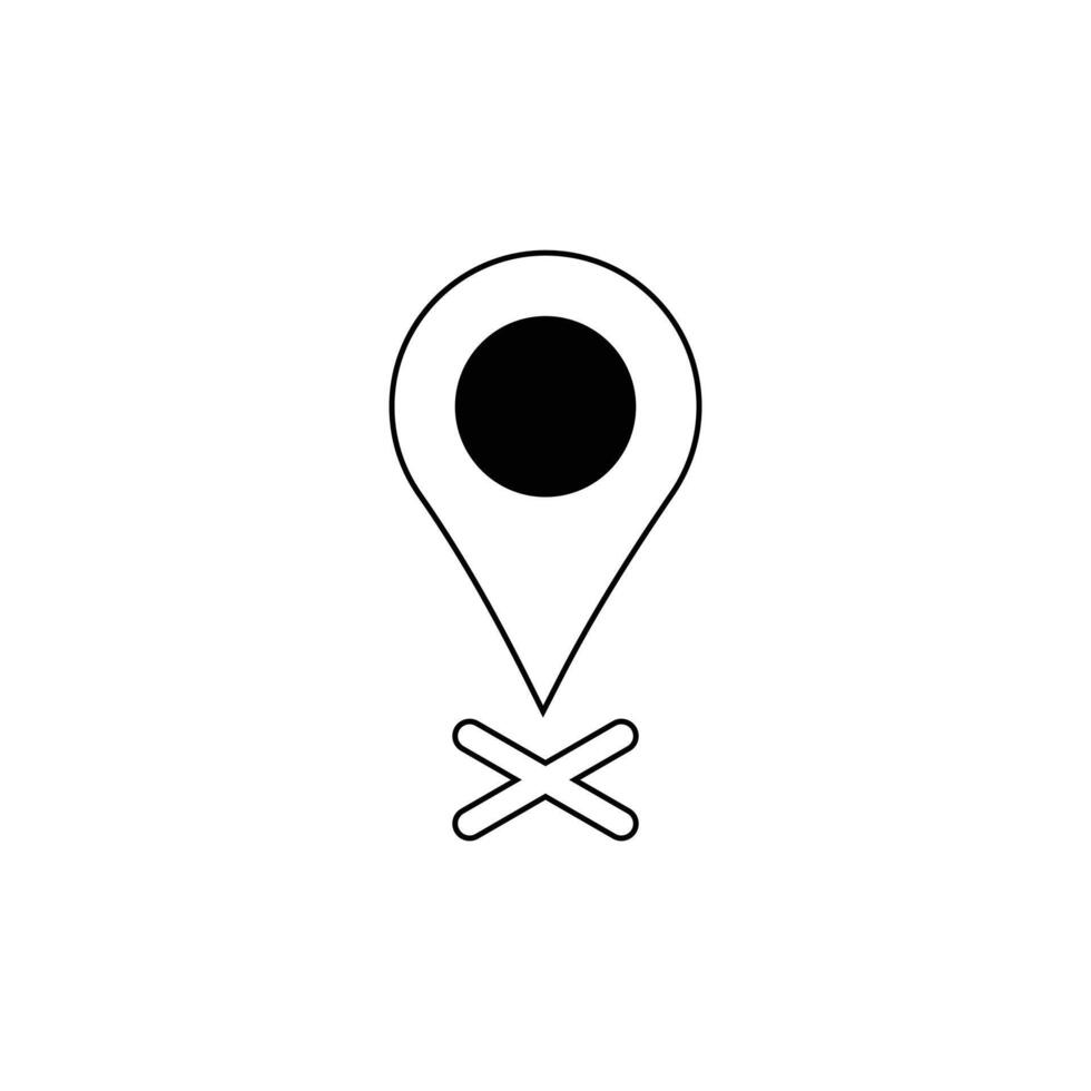 icon of simple forms of point of location vector