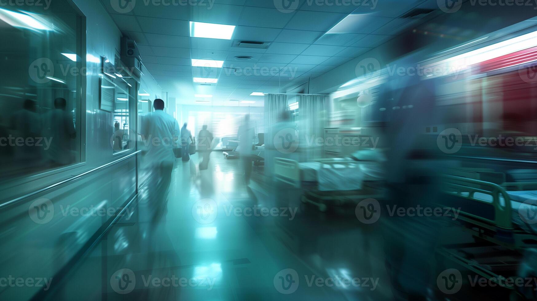 Emergency Room or ER view with motion blur. photo