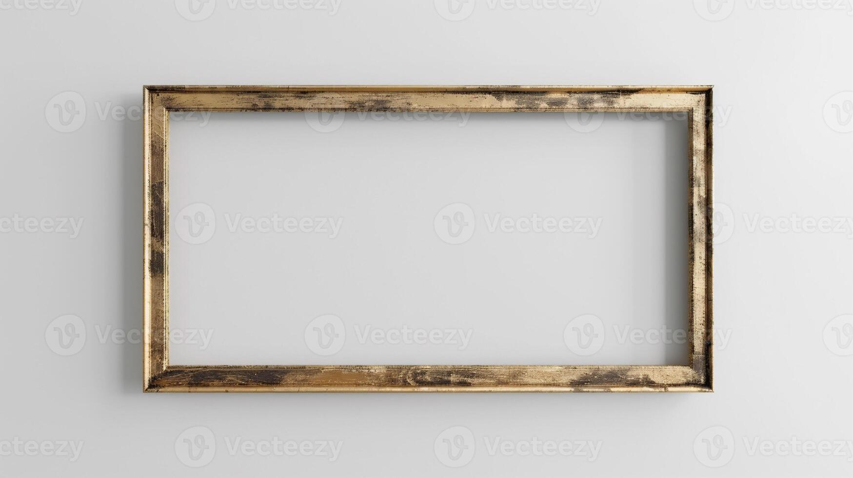 empty frame wood. white background. wall. photo