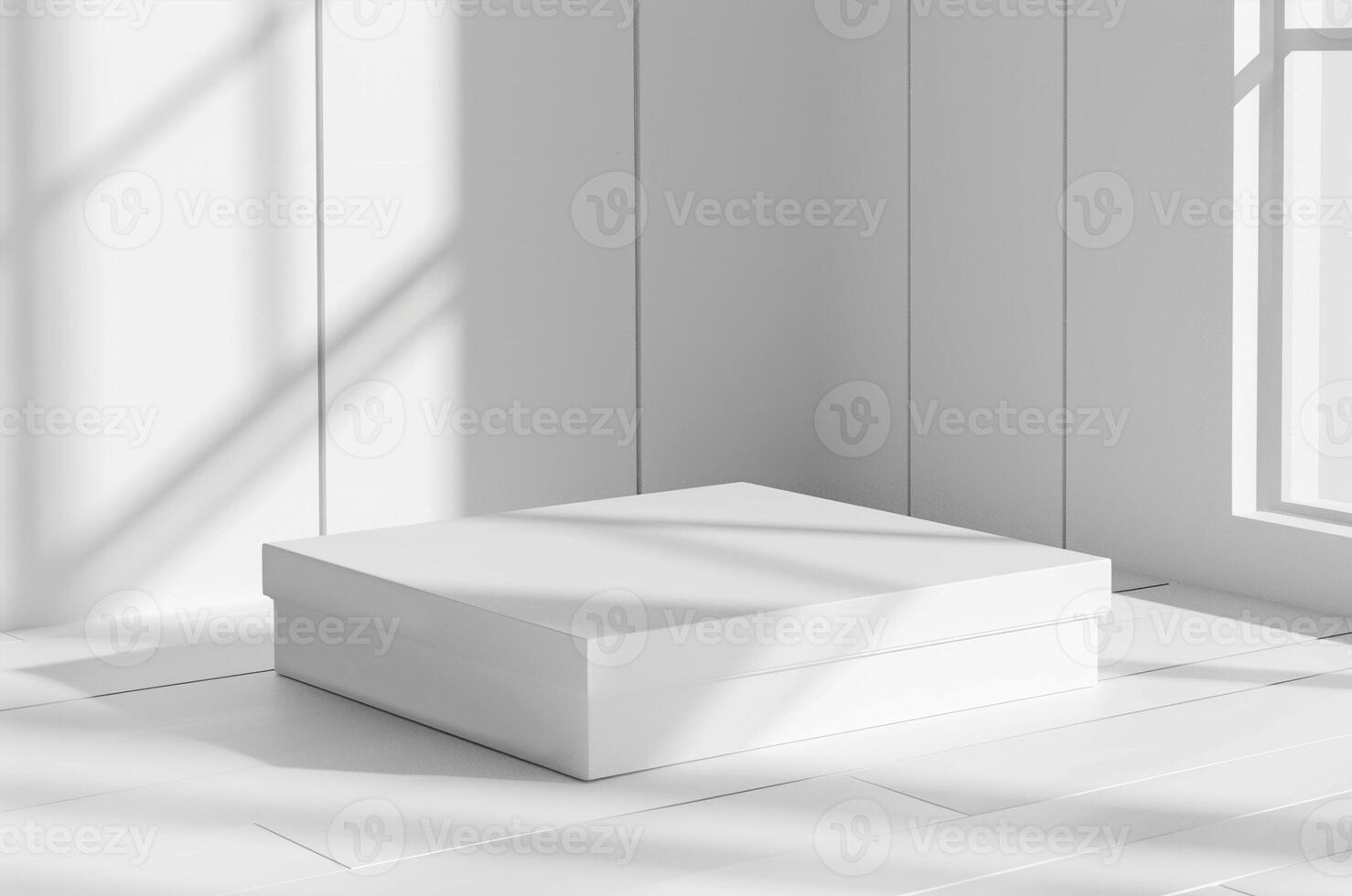Mockup white box, window shadows photo