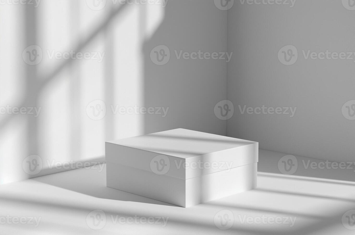 Mockup white box, window shadows photo
