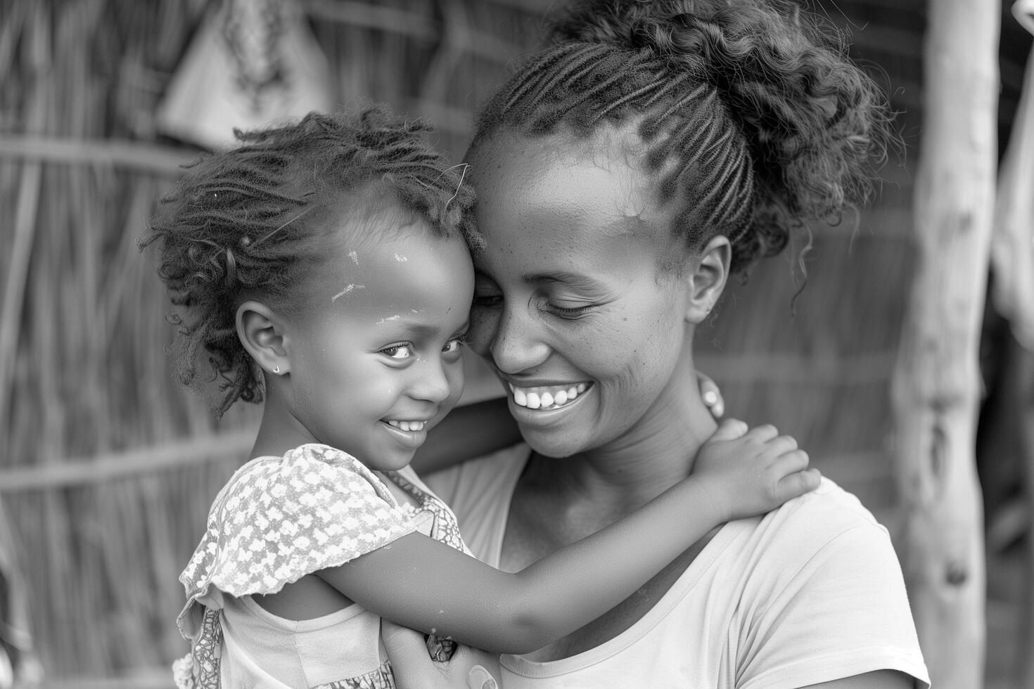 A woman and a little girl ,holding and playing with her daughter , Mother's day photo