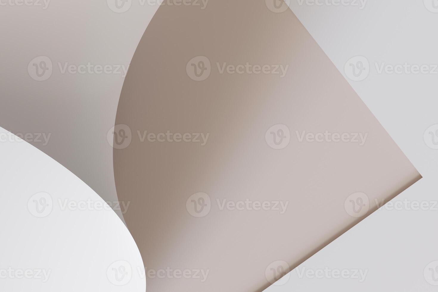 Minimalistic, abstract background, bended paper. Copy space for message, text. Beige, nude colors. Curved, rolled paper backdrop. Perfect for clean, modern design projects. 3D render. photo