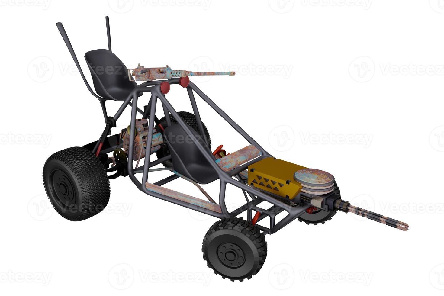 buggy with weapons isolated on white background photo