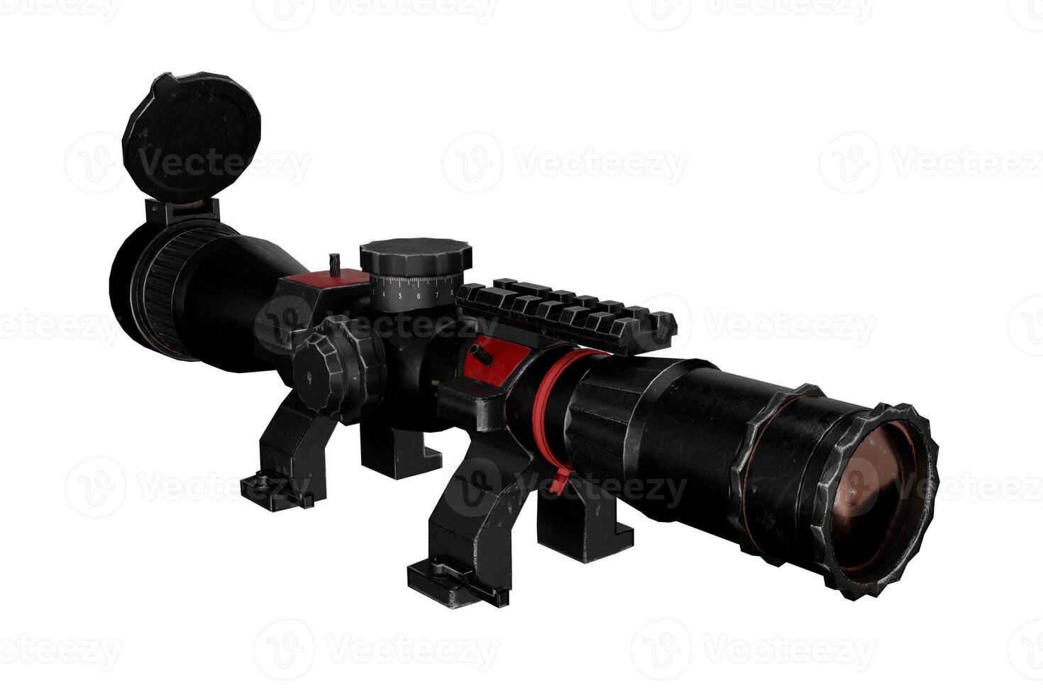 weapon telescopic sight isolated on white background photo