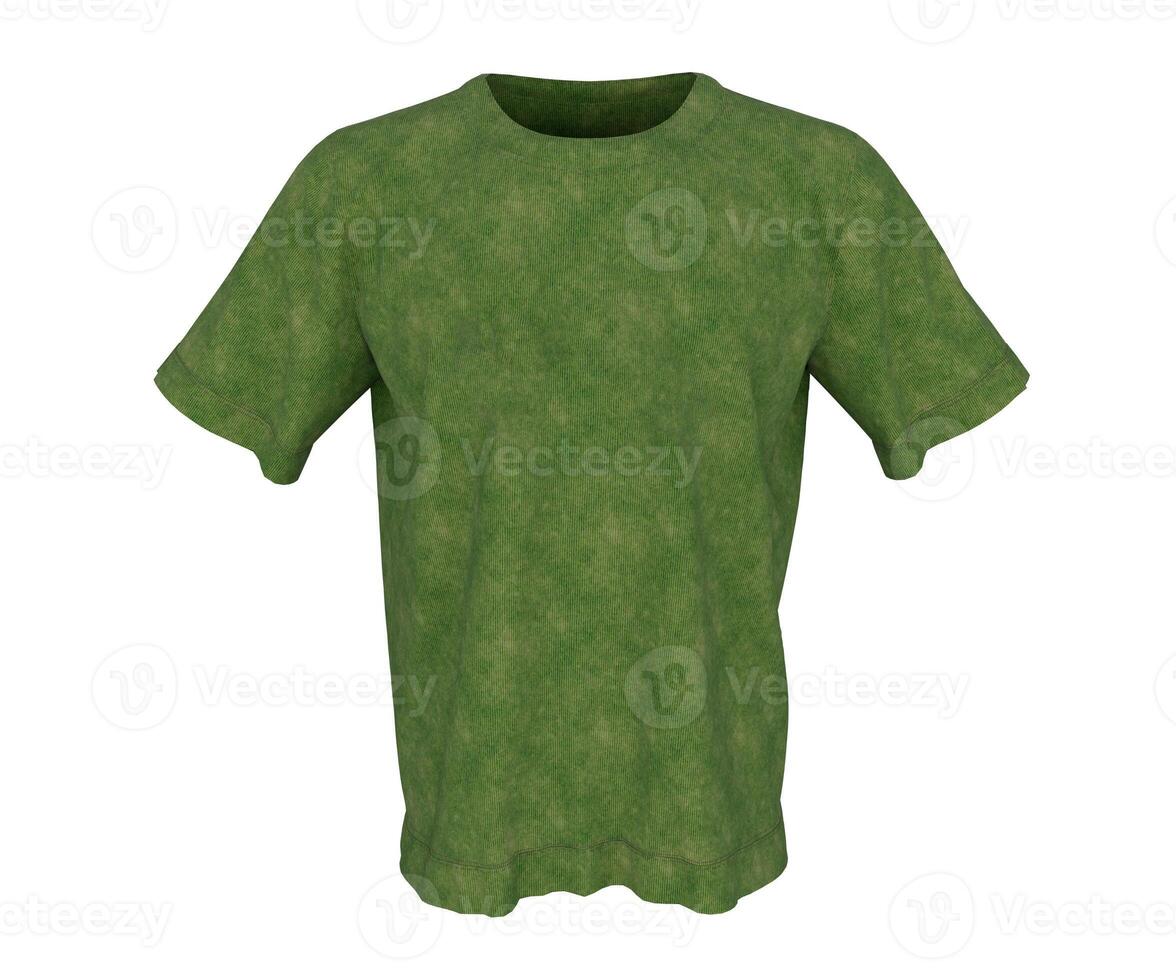 Green youth t-shirt on white background photo