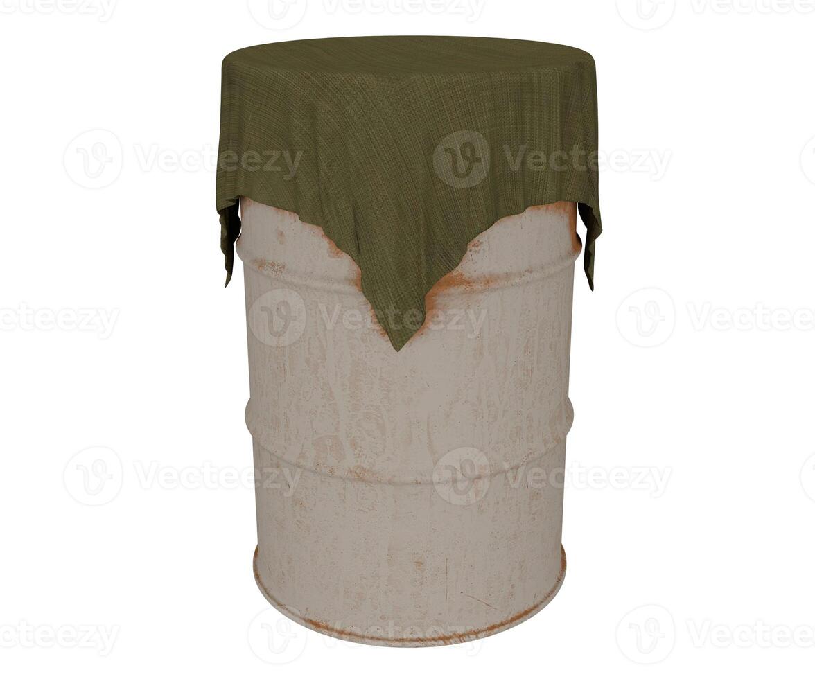 industrial barrel with military fabric photo