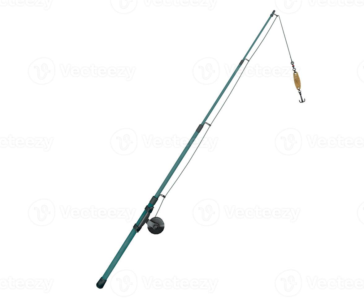 3d rendering fishing rod isolated on transparent background photo