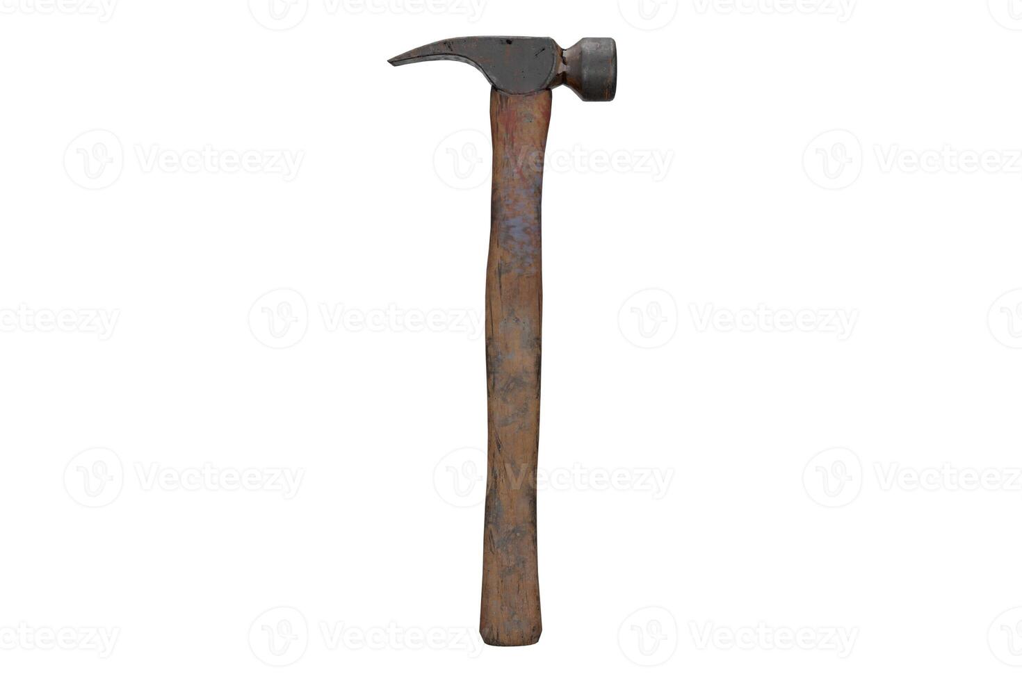 3d rendering old hammer, construction tool photo