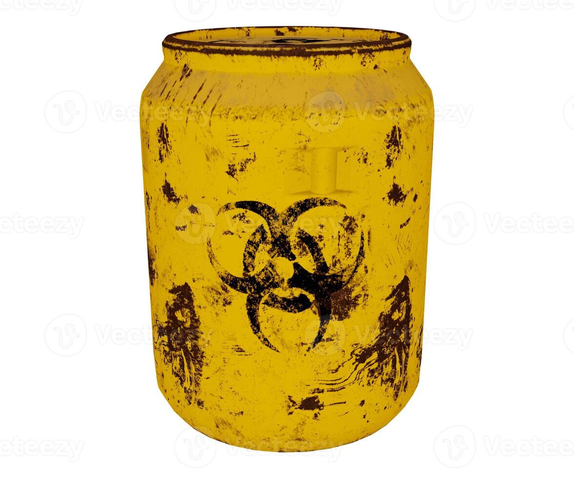 3d rendering industrial radioactive barrel photo