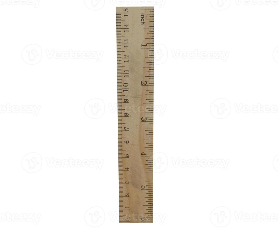 3d rendering small wooden ruler photo