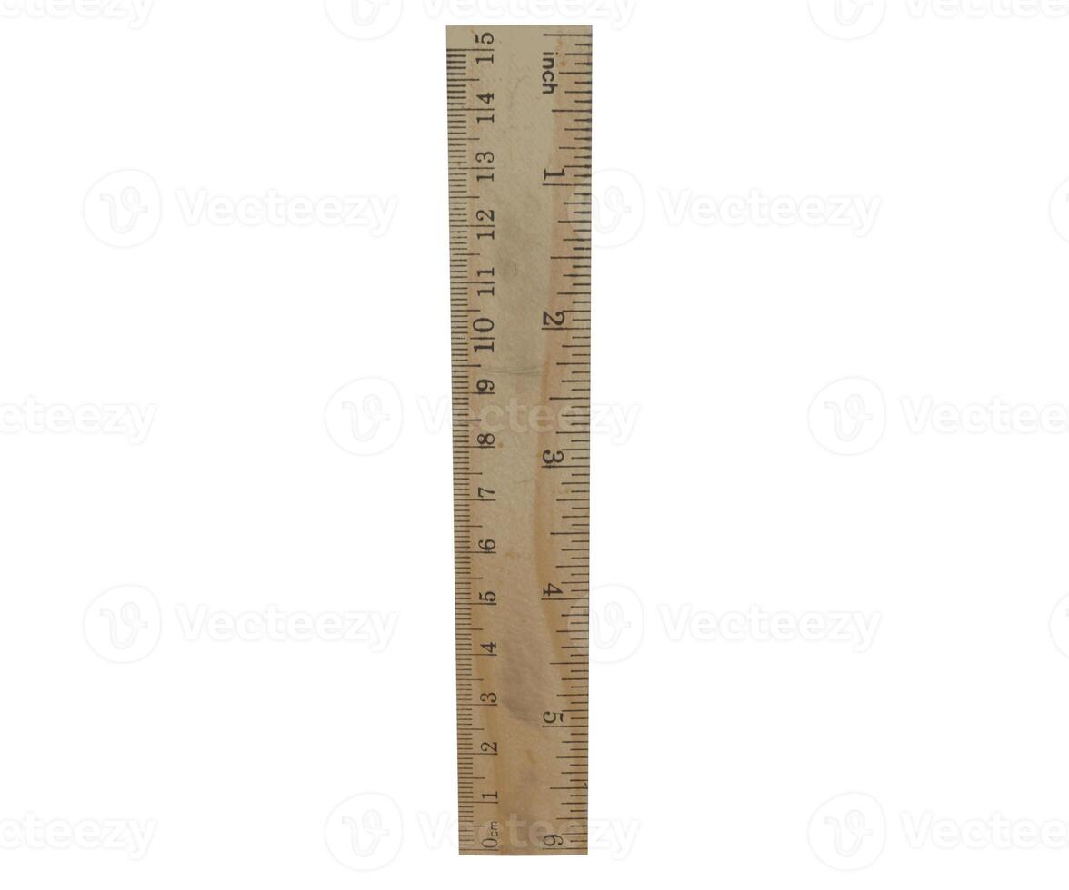 3d rendering small wooden ruler photo