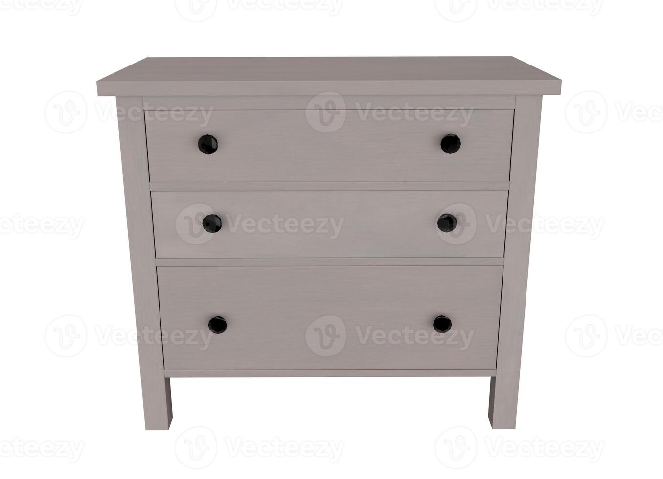 3d render white cabinet with drawers photo