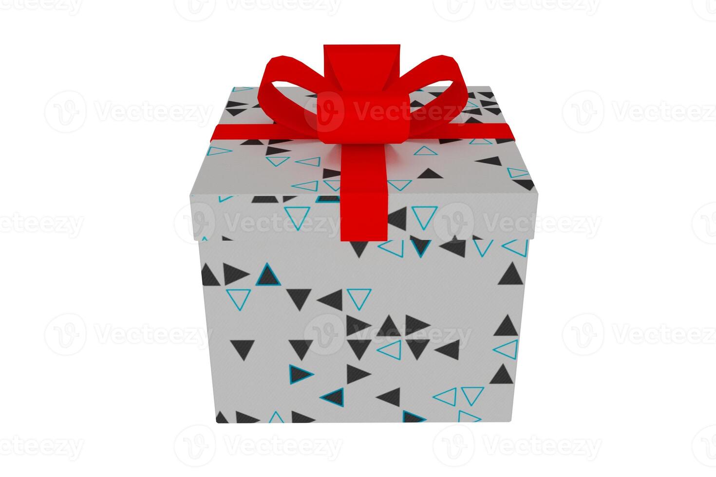 gift box with red bow and abstract decoration photo