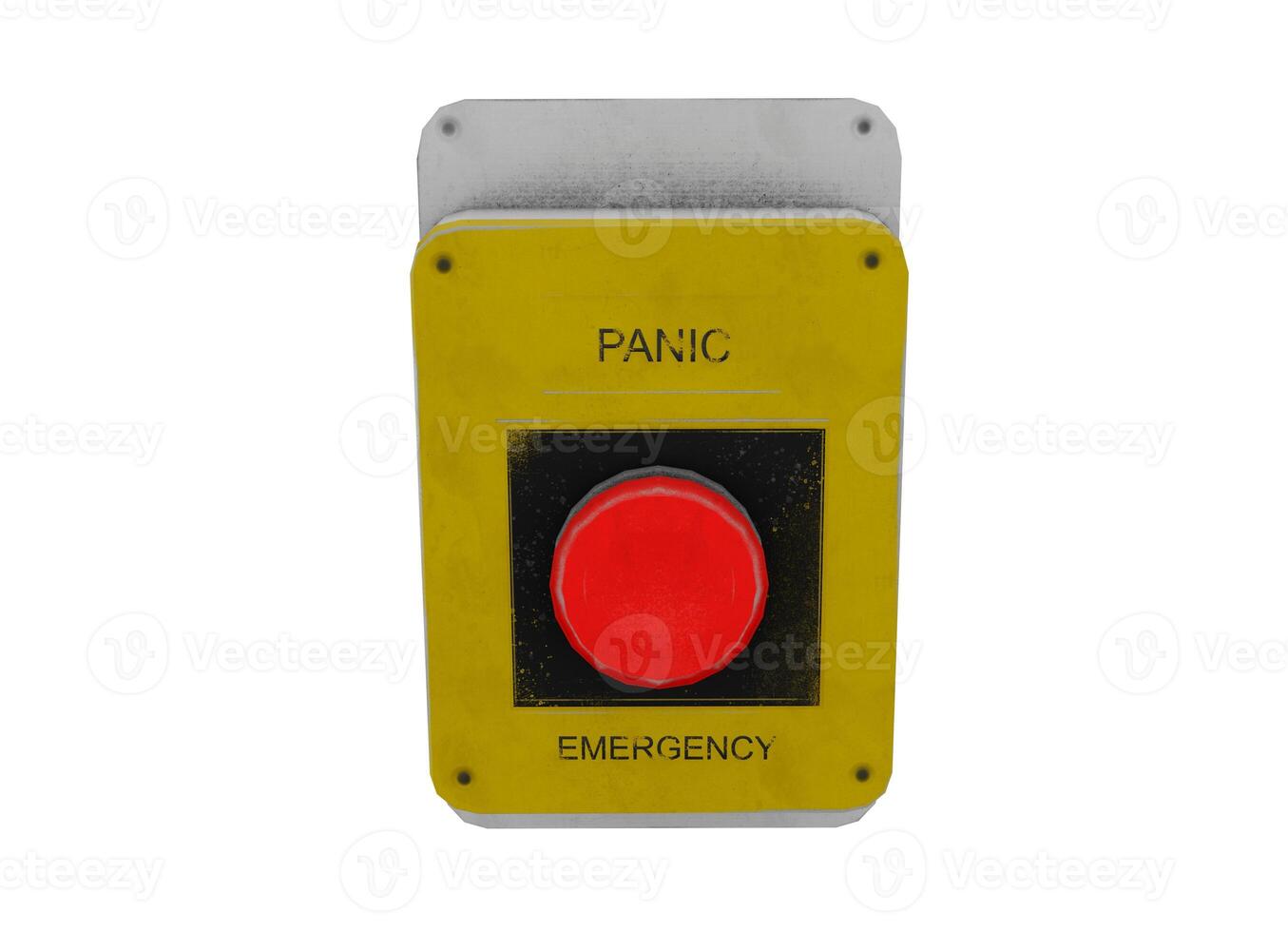 3d rendering red alarm button photo