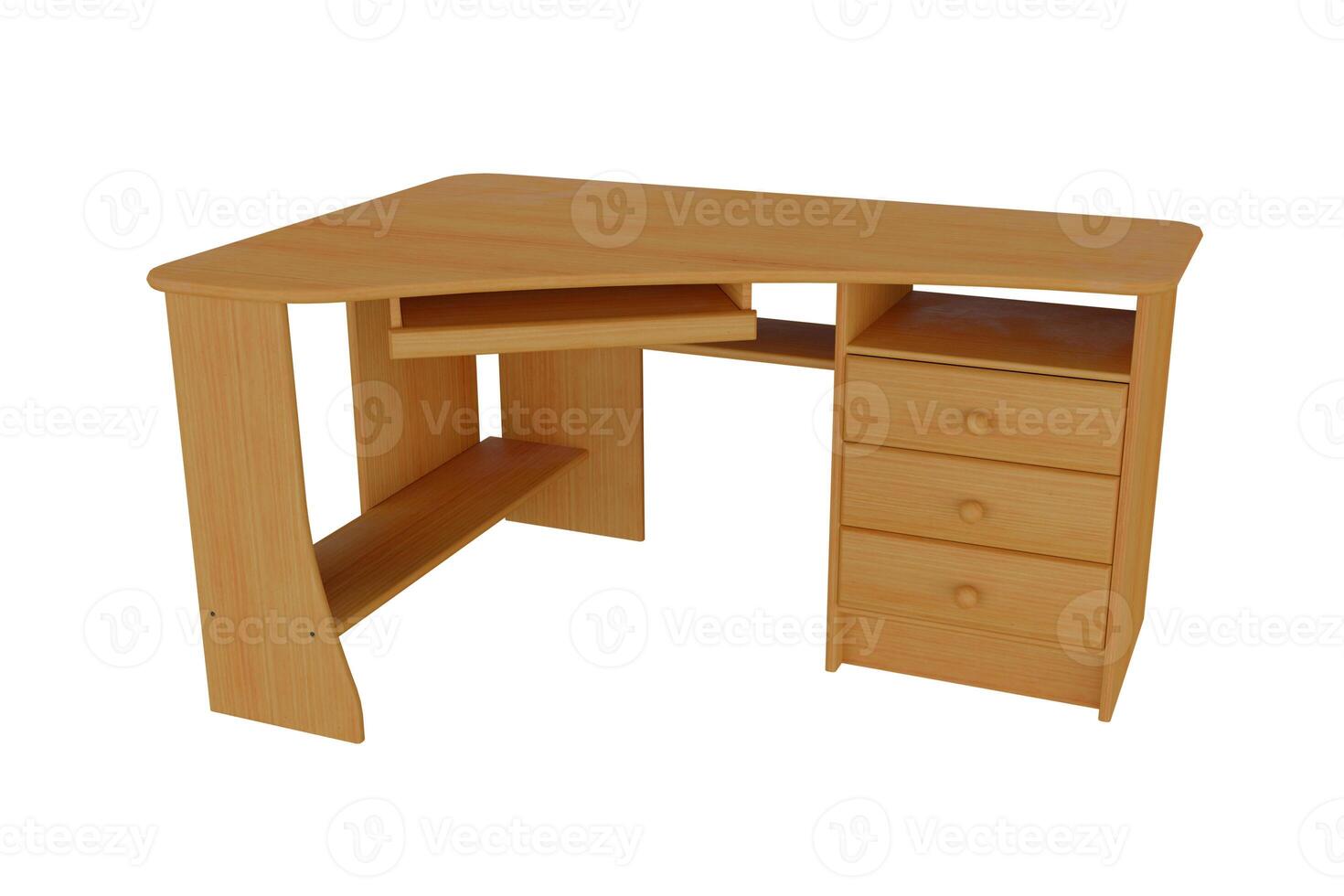 3d rendering corner wooden desk photo