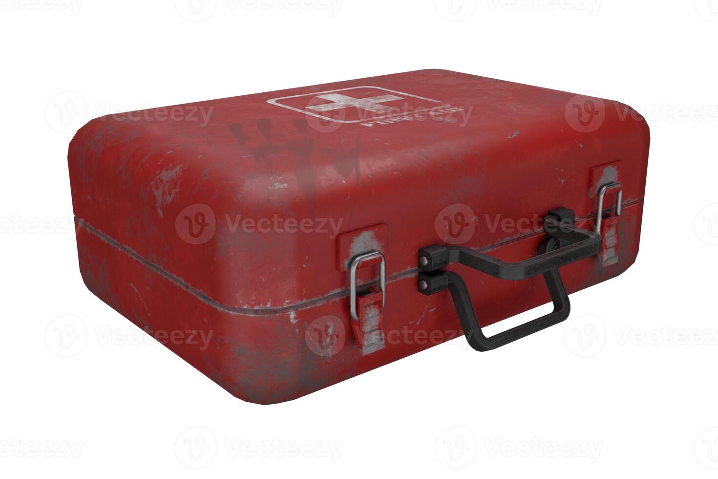 3d rendering first aid box, medical equipment concept photo