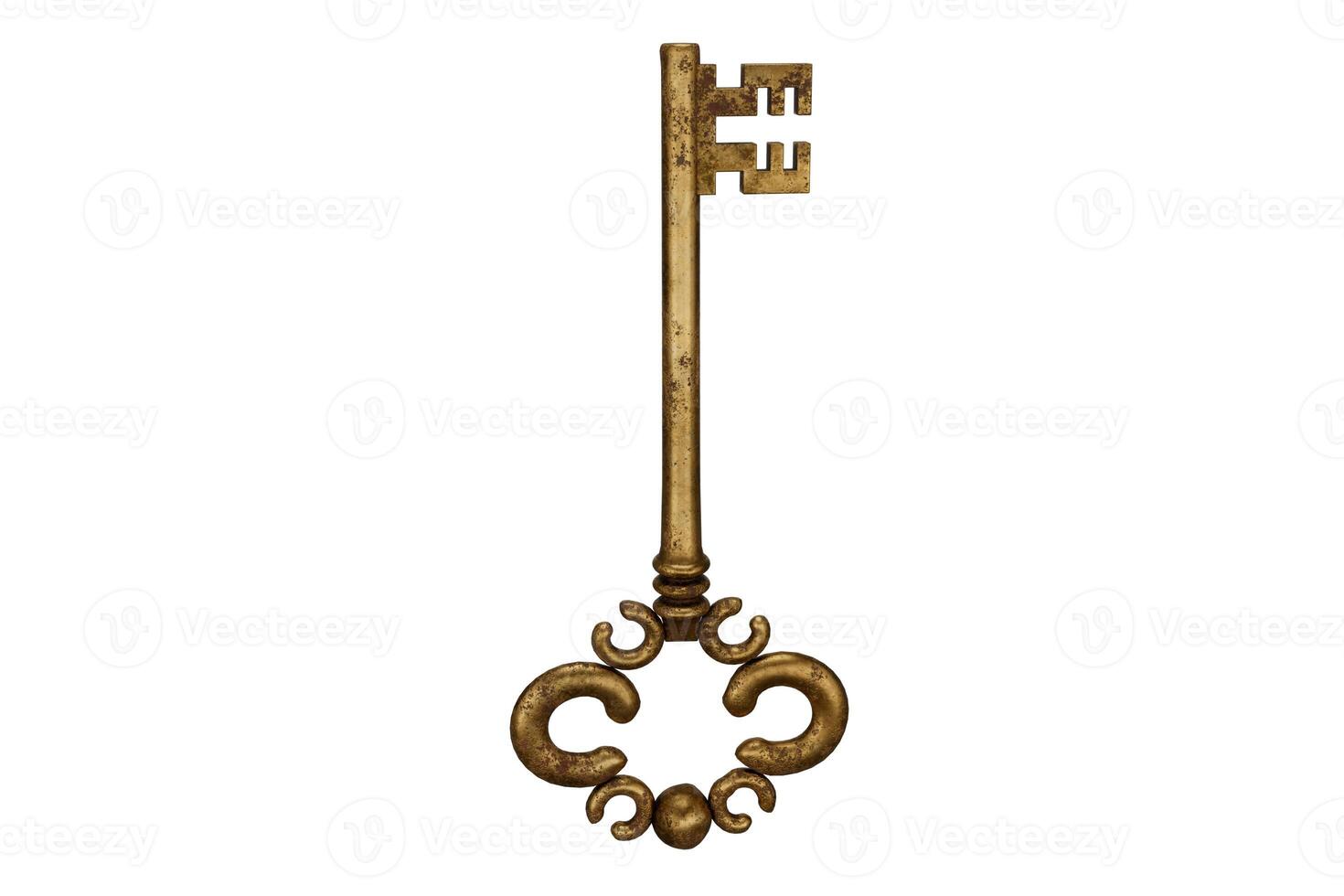 3d rendering old golden key photo