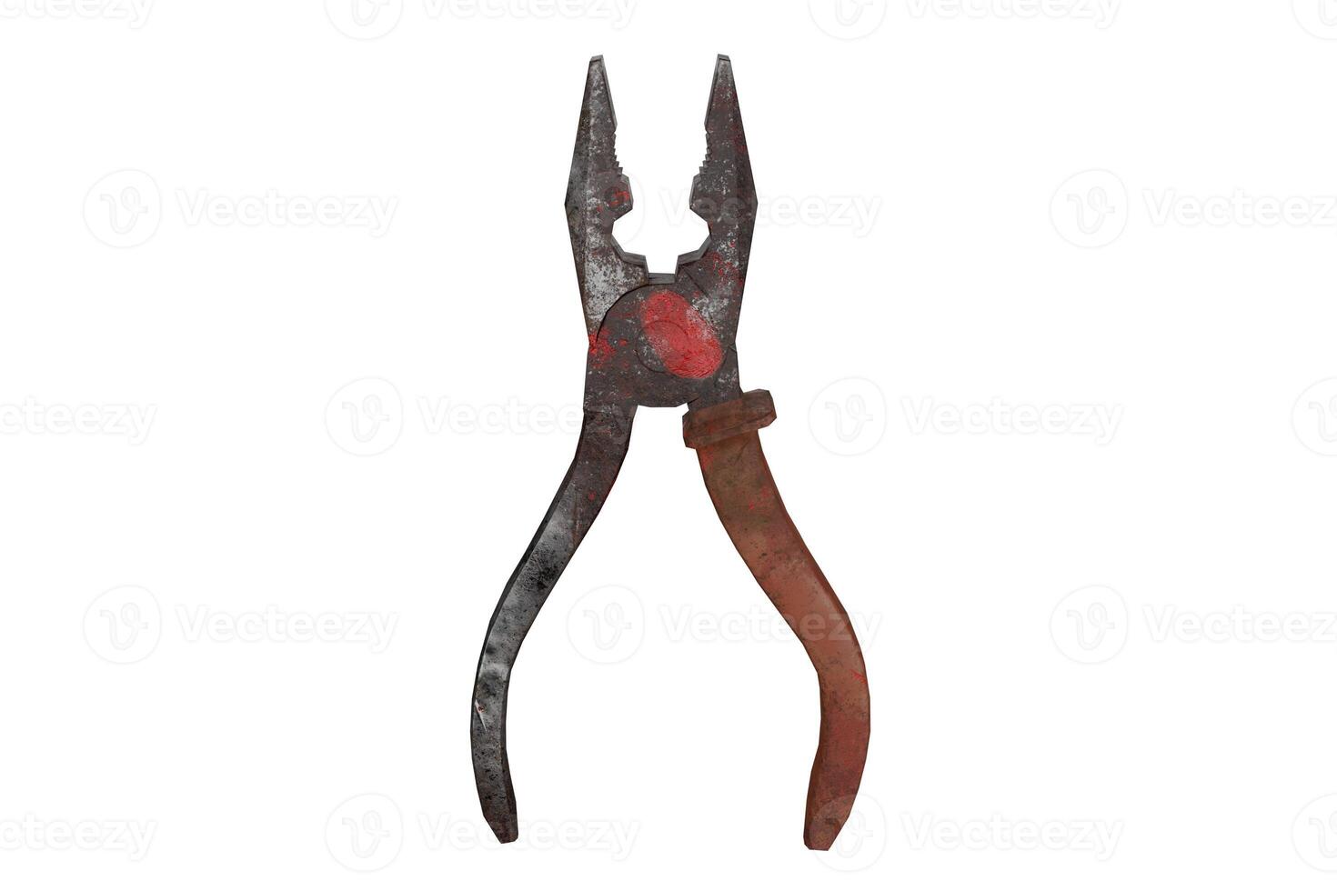 3d rendering pliers with thin rusty tongs photo