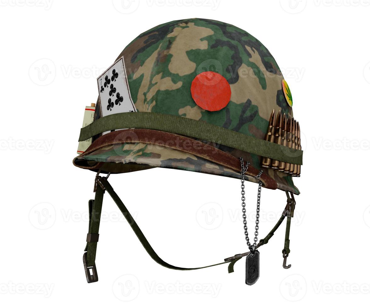 3d rendering classic military helmet m1 photo