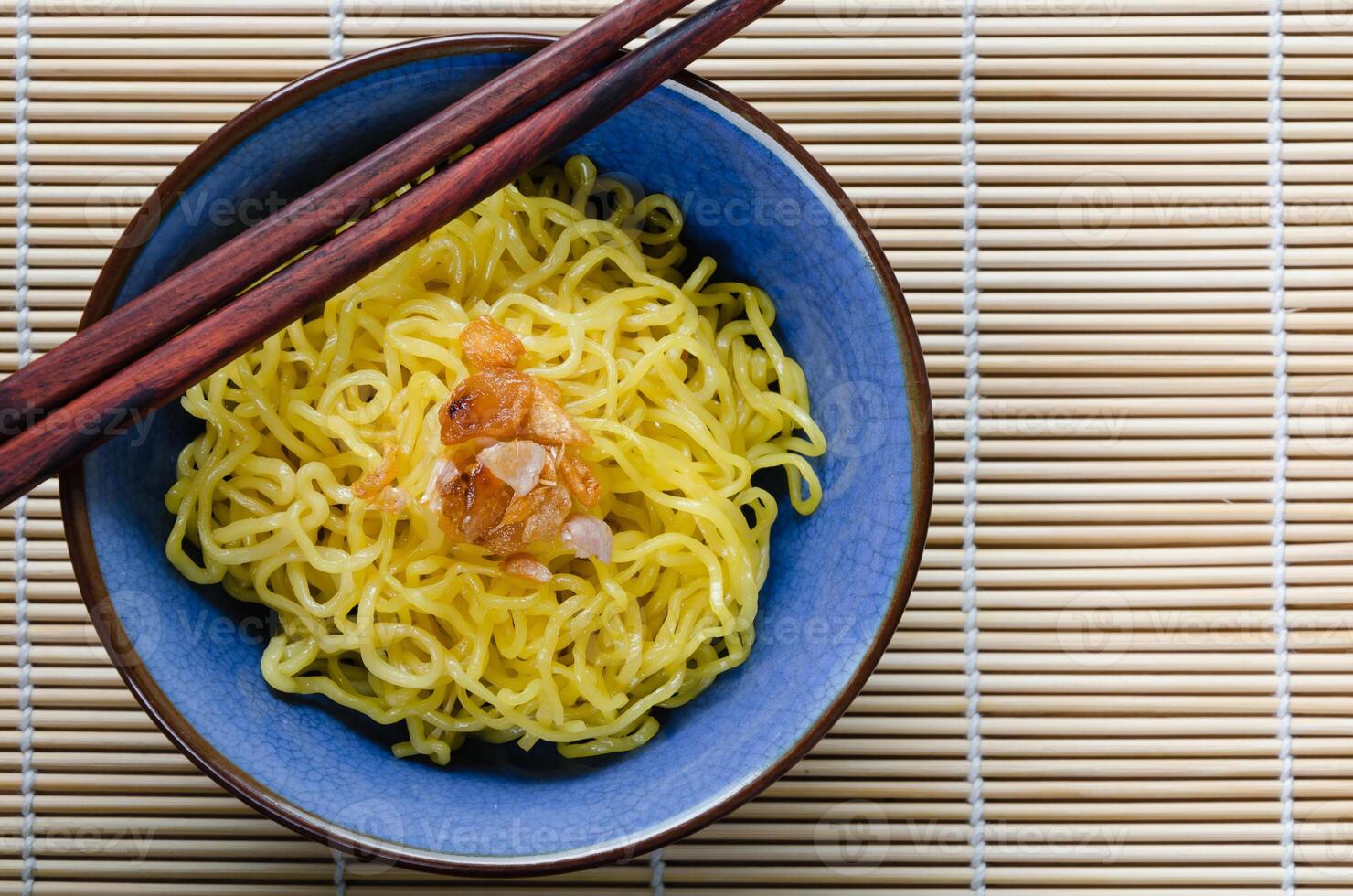 Egg Noodle in Ceramic Bowl for Chinese Food Recipe photo