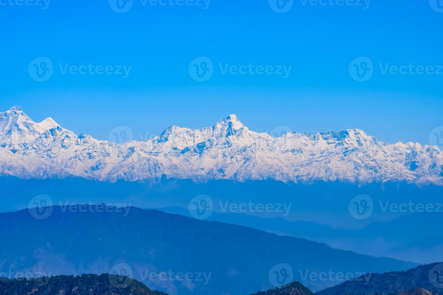 Very high peak of Nainital, India, the mountain range which is visible in this picture is Himalayan Range, Beauty of mountain at Nainital in Uttarakhand, India photo