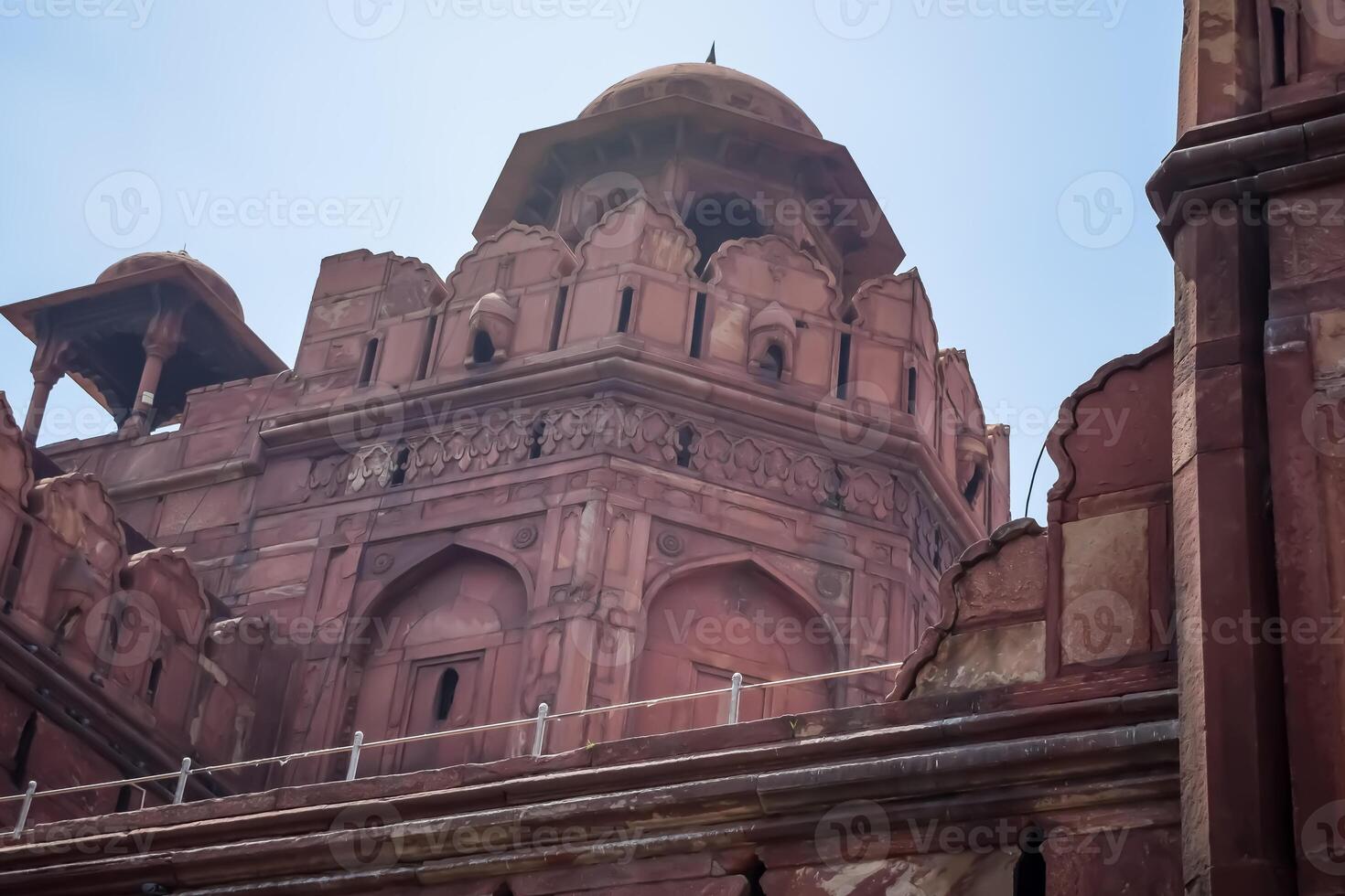 Architectural details of Lal Qila - Red Fort situated in Old Delhi, India, View inside Delhi Red Fort the famous Indian landmarks photo