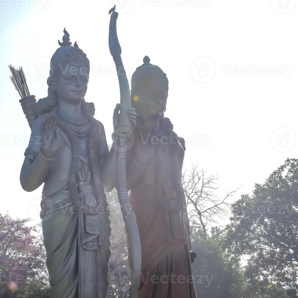 Big statue of Lord Sita Ram near Delhi International airport, Delhi, India, Lord Ram and Sita big statue touching sky at main highway Mahipalpur, Delhi photo