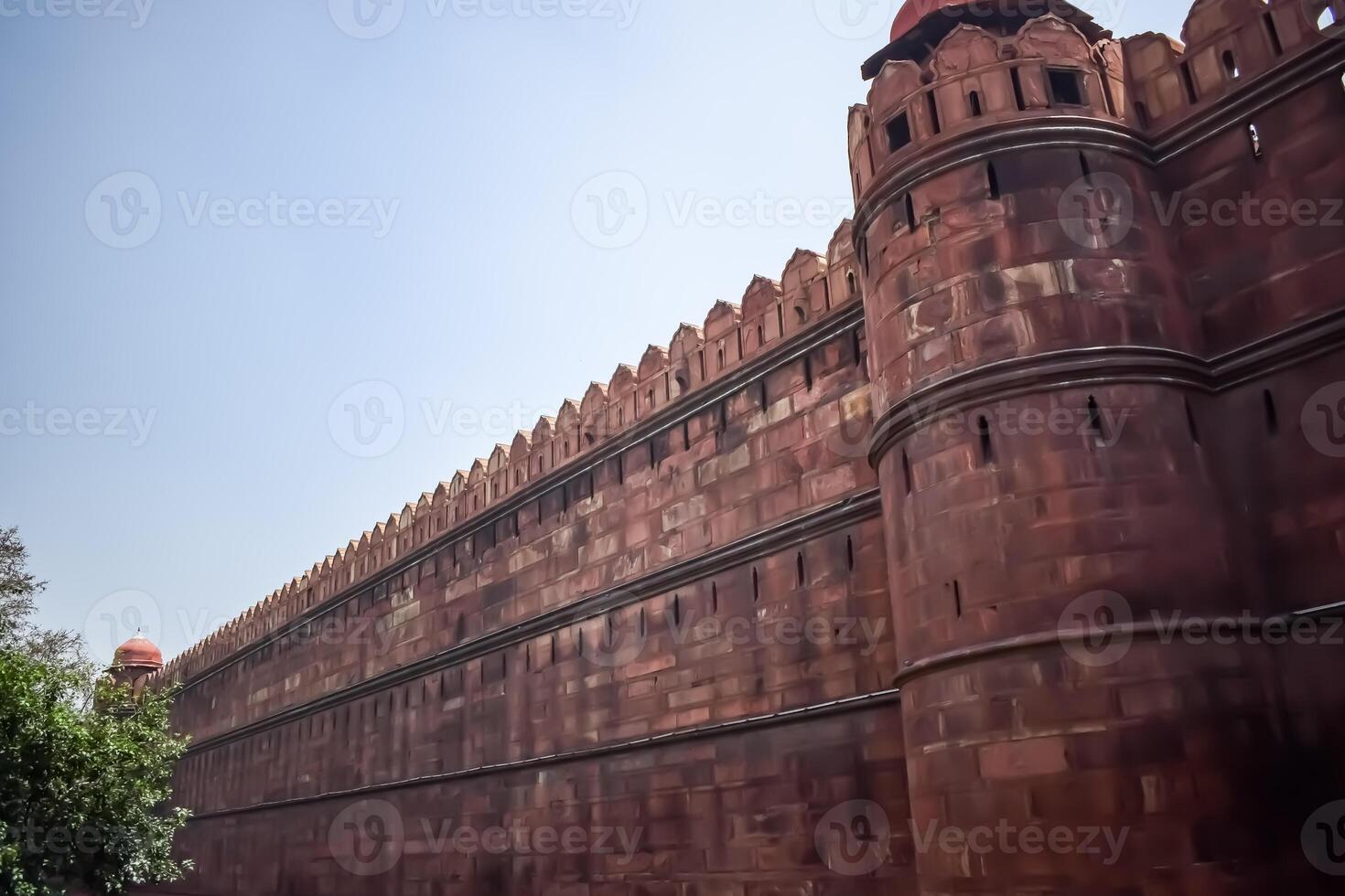 Architectural details of Lal Qila - Red Fort situated in Old Delhi, India, View inside Delhi Red Fort the famous Indian landmarks photo