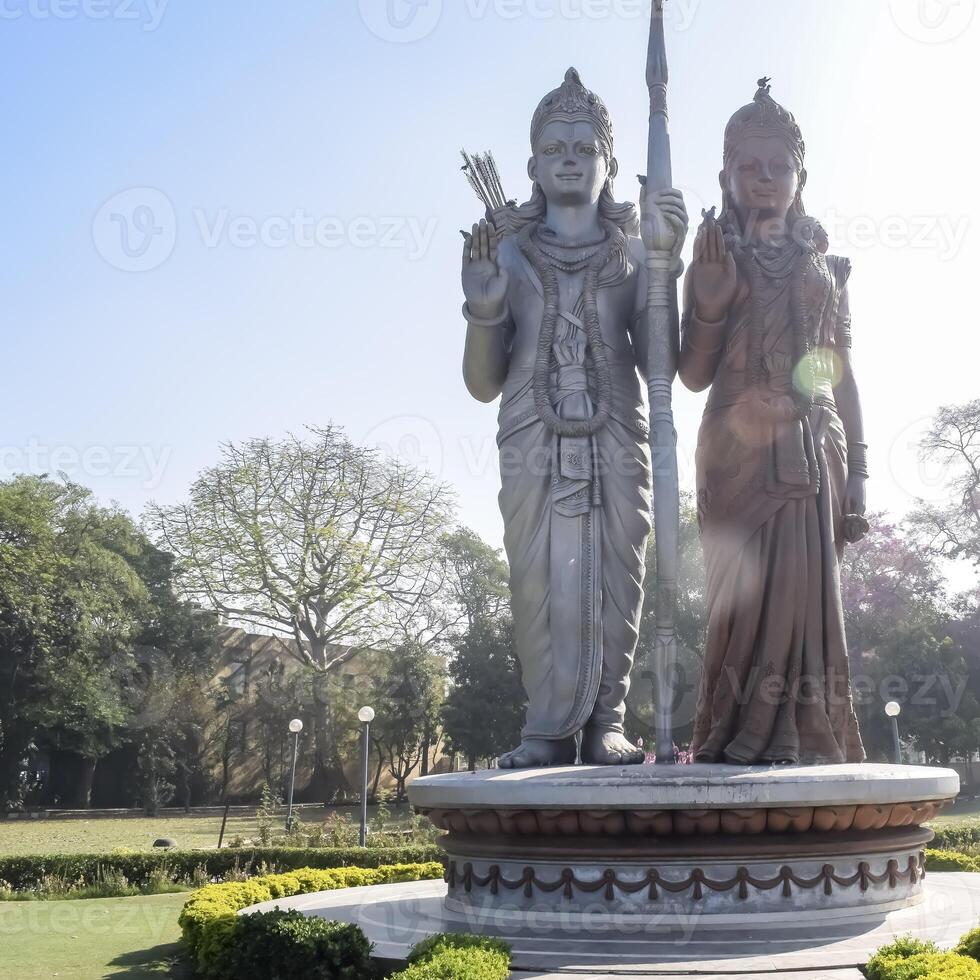 Big statue of Lord Sita Ram near Delhi International airport, Delhi, India, Lord Ram and Sita big statue touching sky at main highway Mahipalpur, Delhi photo