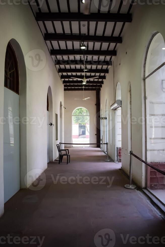 Architectural details of Lal Qila - Red Fort situated in Old Delhi, India, View inside Delhi Red Fort the famous Indian landmarks photo