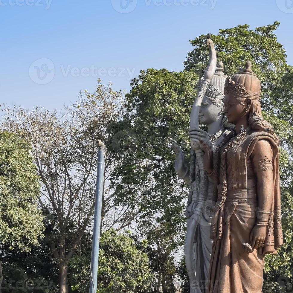 Big statue of Lord Sita Ram near Delhi International airport, Delhi, India, Lord Ram and Sita big statue touching sky at main highway Mahipalpur, Delhi photo
