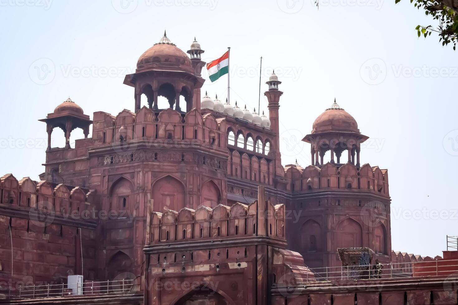 Architectural details of Lal Qila - Red Fort situated in Old Delhi, India, View inside Delhi Red Fort the famous Indian landmarks photo