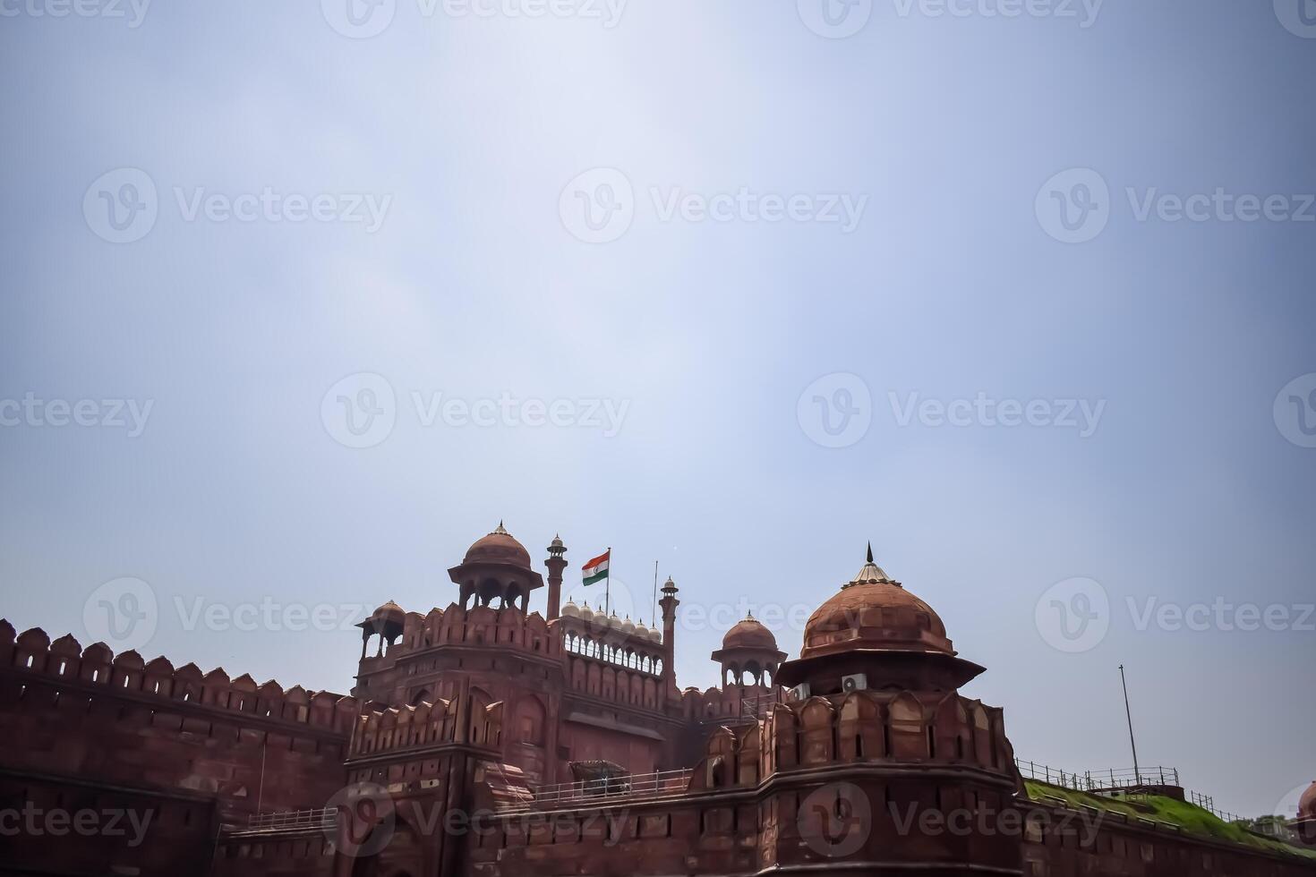 Architectural details of Lal Qila - Red Fort situated in Old Delhi, India, View inside Delhi Red Fort the famous Indian landmarks photo
