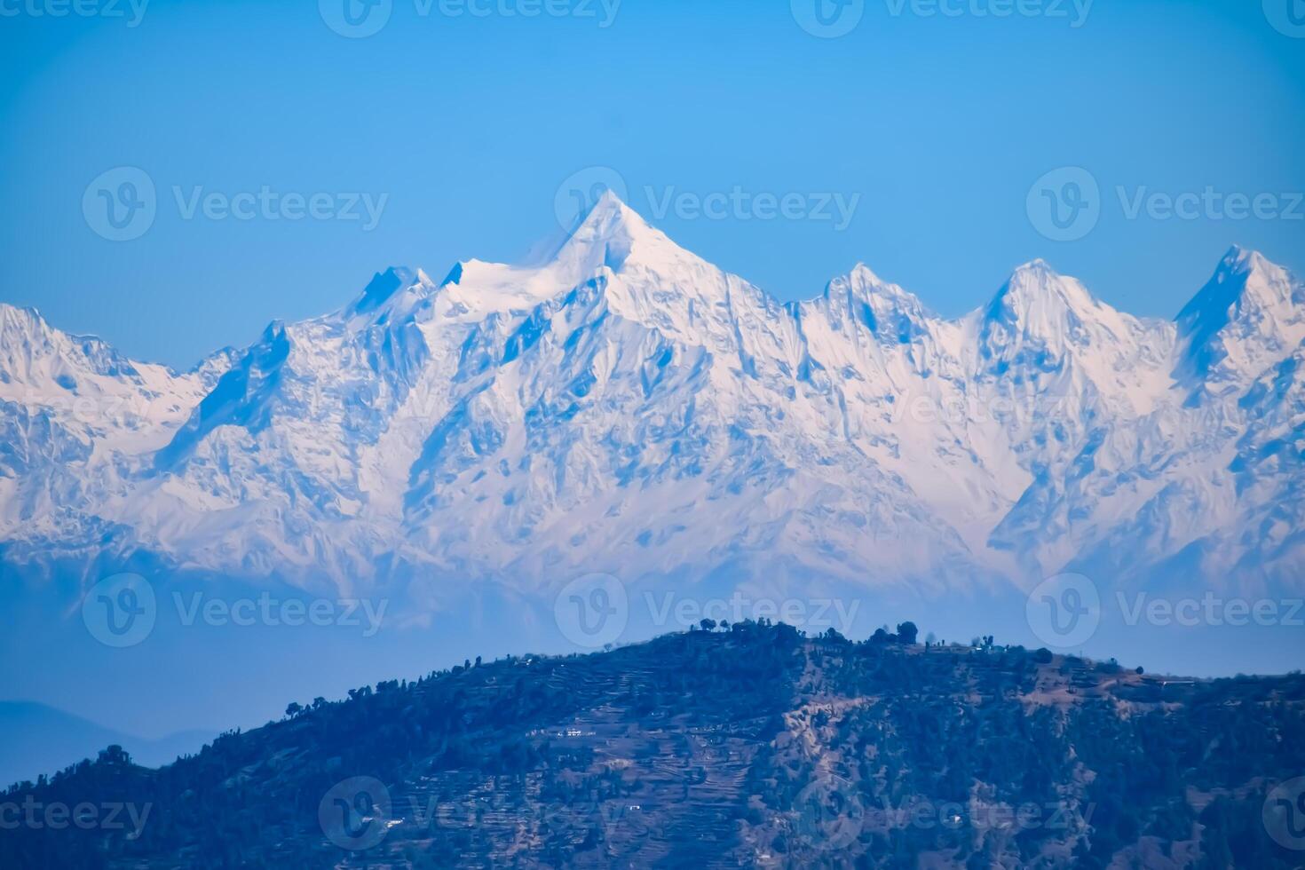 Very high peak of Nainital, India, the mountain range which is visible in this picture is Himalayan Range, Beauty of mountain at Nainital in Uttarakhand, India photo