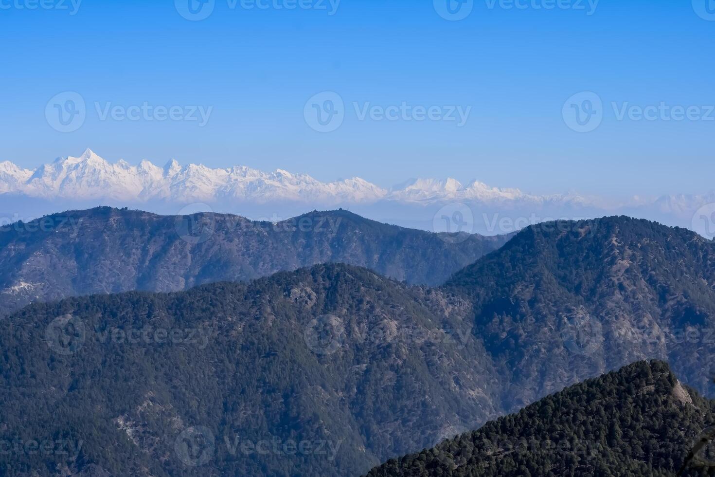 Very high peak of Nainital, India, the mountain range which is visible in this picture is Himalayan Range, Beauty of mountain at Nainital in Uttarakhand, India photo